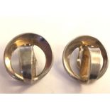 A pair of vintage silver Anna Greta Eker Norwegian modernist clip on earrings. Signed with Anna