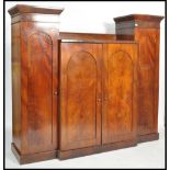 A Regency - Victorian mahogany compactum triple wa