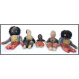 A collection of vintage 20th century circa 1930s  rag dolls / gollies two dolls with Merrythought
