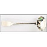 A George III Edinburgh Scottish silver hallmarked fiddle pattern toddy ladle, Edinburgh assay mark