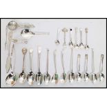 A good collection of silver hall marked spoons varying in sizes and uses from teaspoons to mustard