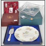 A boxed Waterford crystal glass Marquis pattern fruit bowl in the presentation box together with a