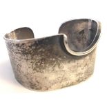 An early Jean Lasnier silver modernist cuff bangle bracelet. Marked Lasnier Handmade with personal