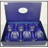 A boxed set of six unused Royal Doulton Finest Glass wine glasses contained within the original
