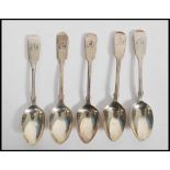 A matched set of 5 Victorian silver hallmarked teaspoons ( 3 )688 by Henry Holland (of Holland,