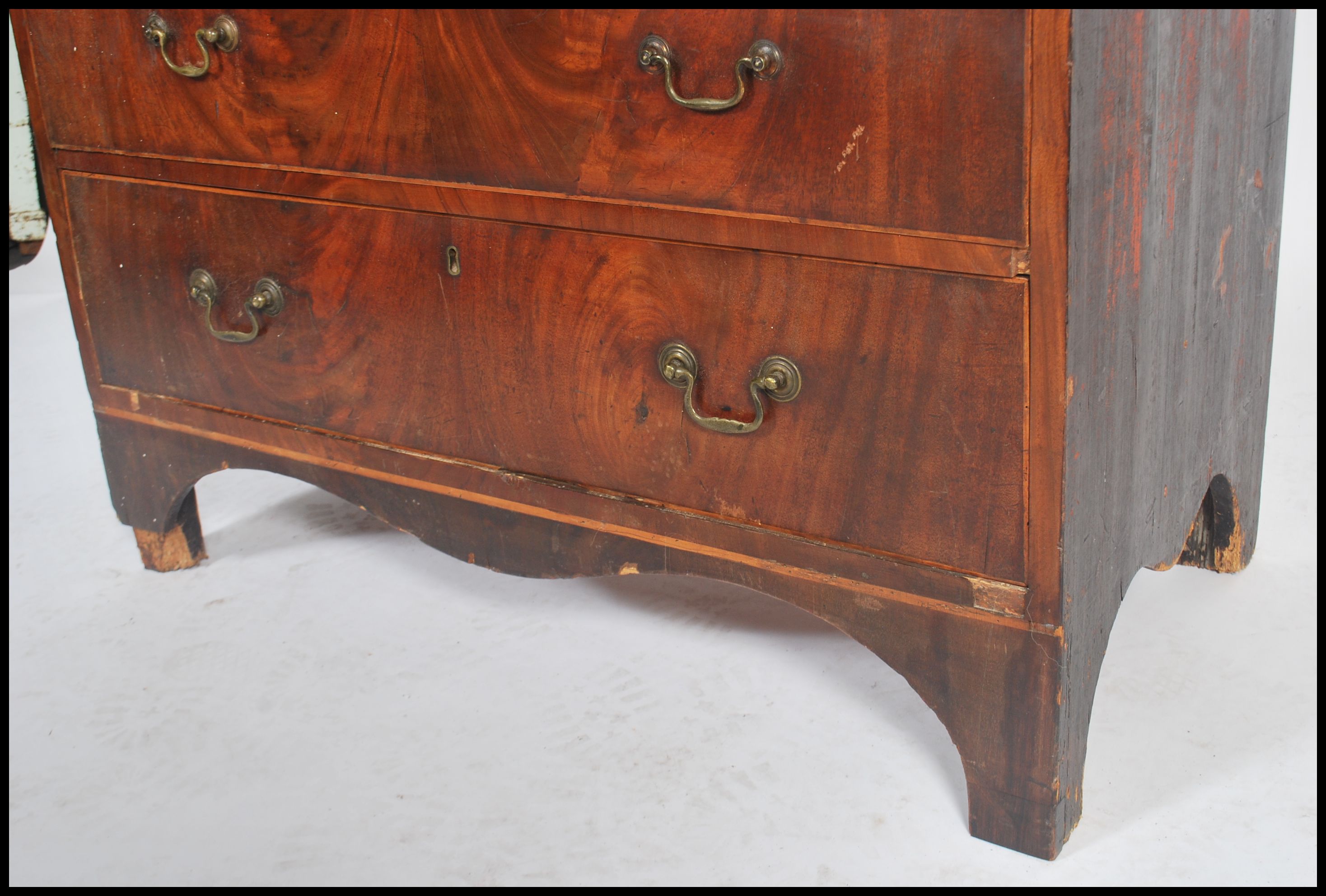 A 19th century Georgian mahogany inlaid chest of d - Image 5 of 5