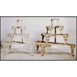 A rare pair of 19th cenury Coalbrookdale manner 4 tiered cast iron lattice and pierced worked