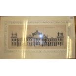 A group of three framed and glazed 19th century architectural etchings / plates Campbell Delin to
