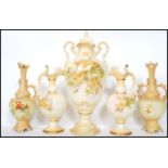 A collection of late 19th / early 19th century Staffordshire ceramics to include ewers, vases,