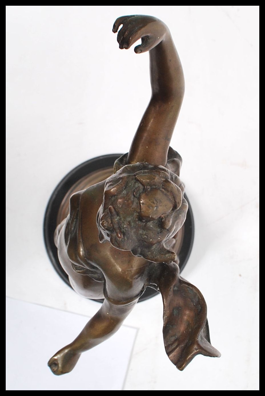 A French bronze figure - sculpture depicting a maiden seated on a crescent moon with cloud after - Image 5 of 6