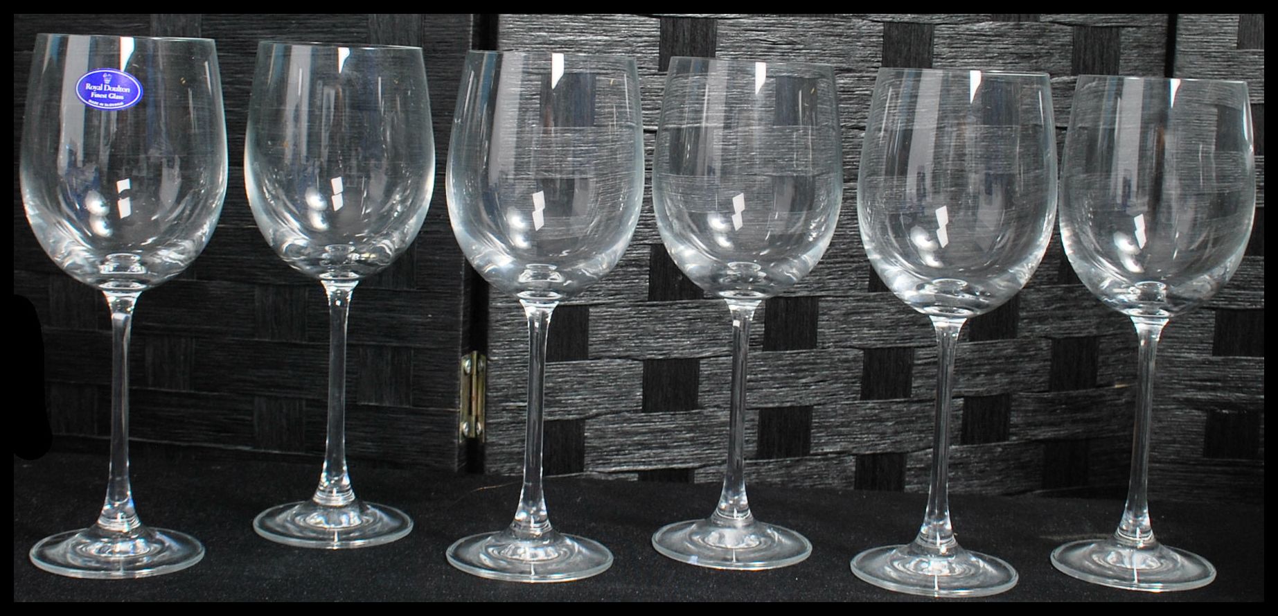 A boxed set of six unused Royal Doulton Finest Glass wine glasses contained within the original - Image 6 of 8