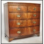 A Georgian 19th century mahogany bow front chest of drawers being raised on bracket feet with 2