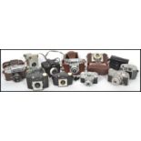 A of vintage and retro cameras to include Agilux, Benichi Comet, Halina, Ilford Envoy, Ilford