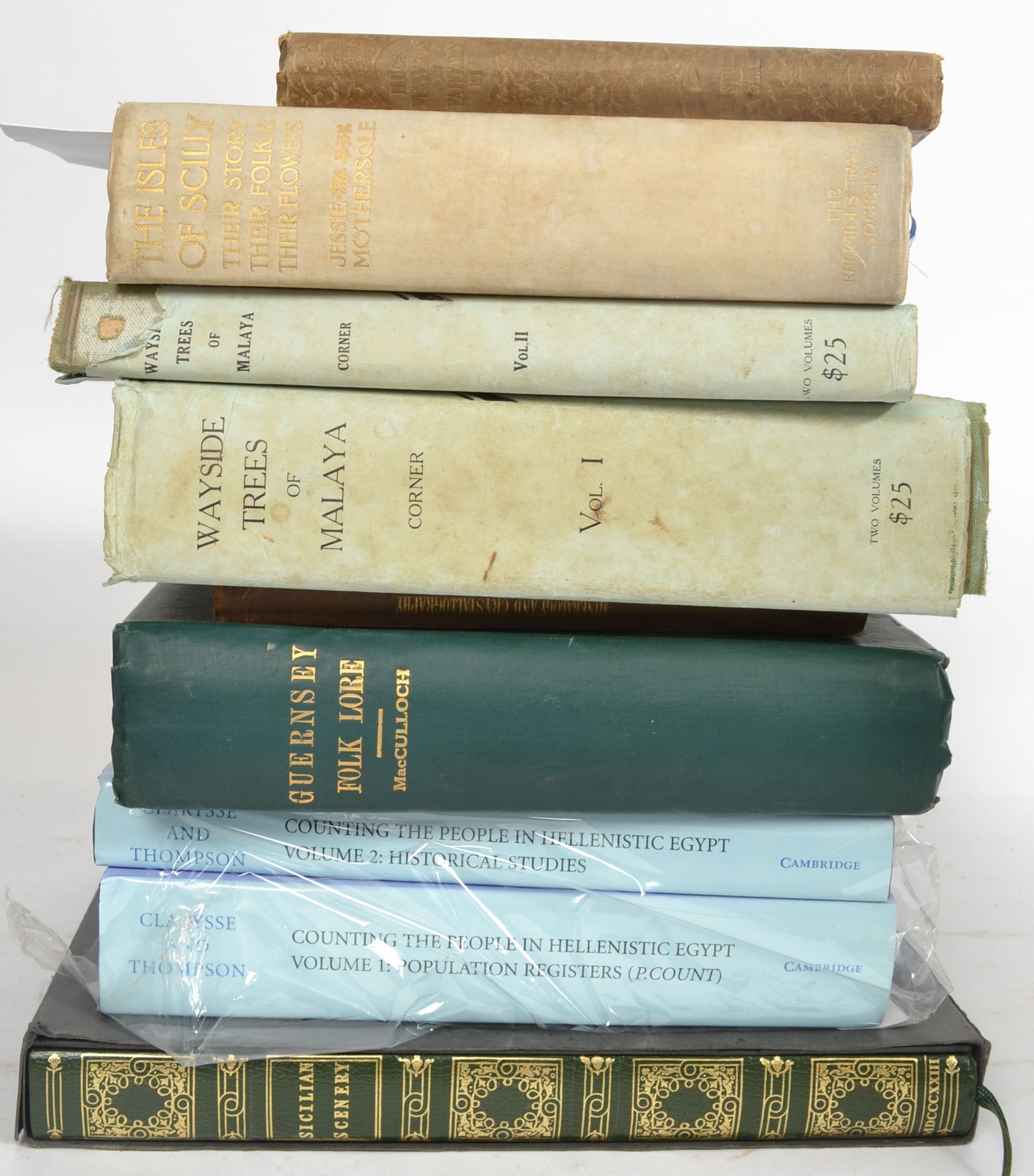 A collection of vintage books dating from the 19th century to include Travels In Tartary, Thibet And