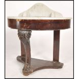 Victorian mahogany Duchess console table with a white marble top and splash back central shaped