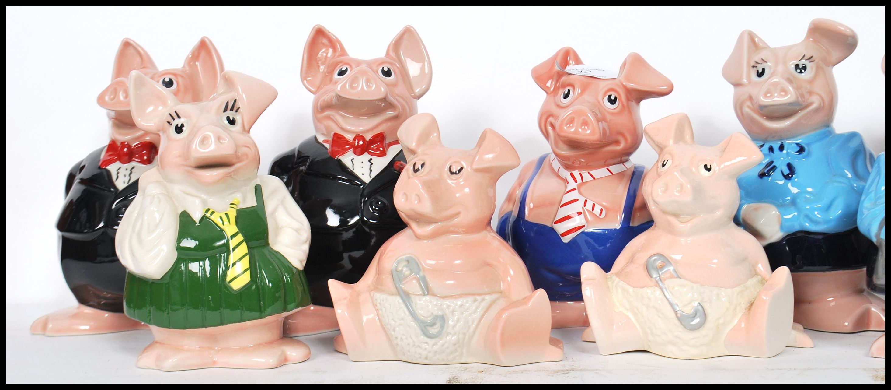 NatWest Piggy Banks; Two sets ( x10 in total ) original vintage Wade advertising NatWest Bank - Image 3 of 4