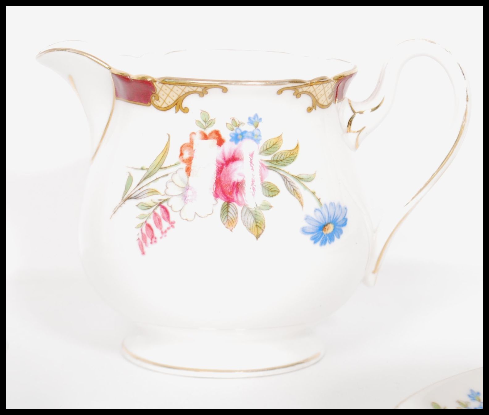 A good group of vintage cups an saucers to include Shelley Maroon Princess cup saucer and creamer - Image 5 of 15
