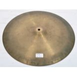A Vintage 20th century Zildjian Avedis 17" ride cymbal, inscribed Avedis Zildjian Co., genuine