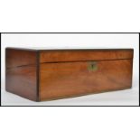 A good sized 19th century mahogany and brass inlaid writing slope opening to reveal a fully