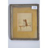 A charming late 19th / early 20th century framed and glazed watercolour painting of a young girl and