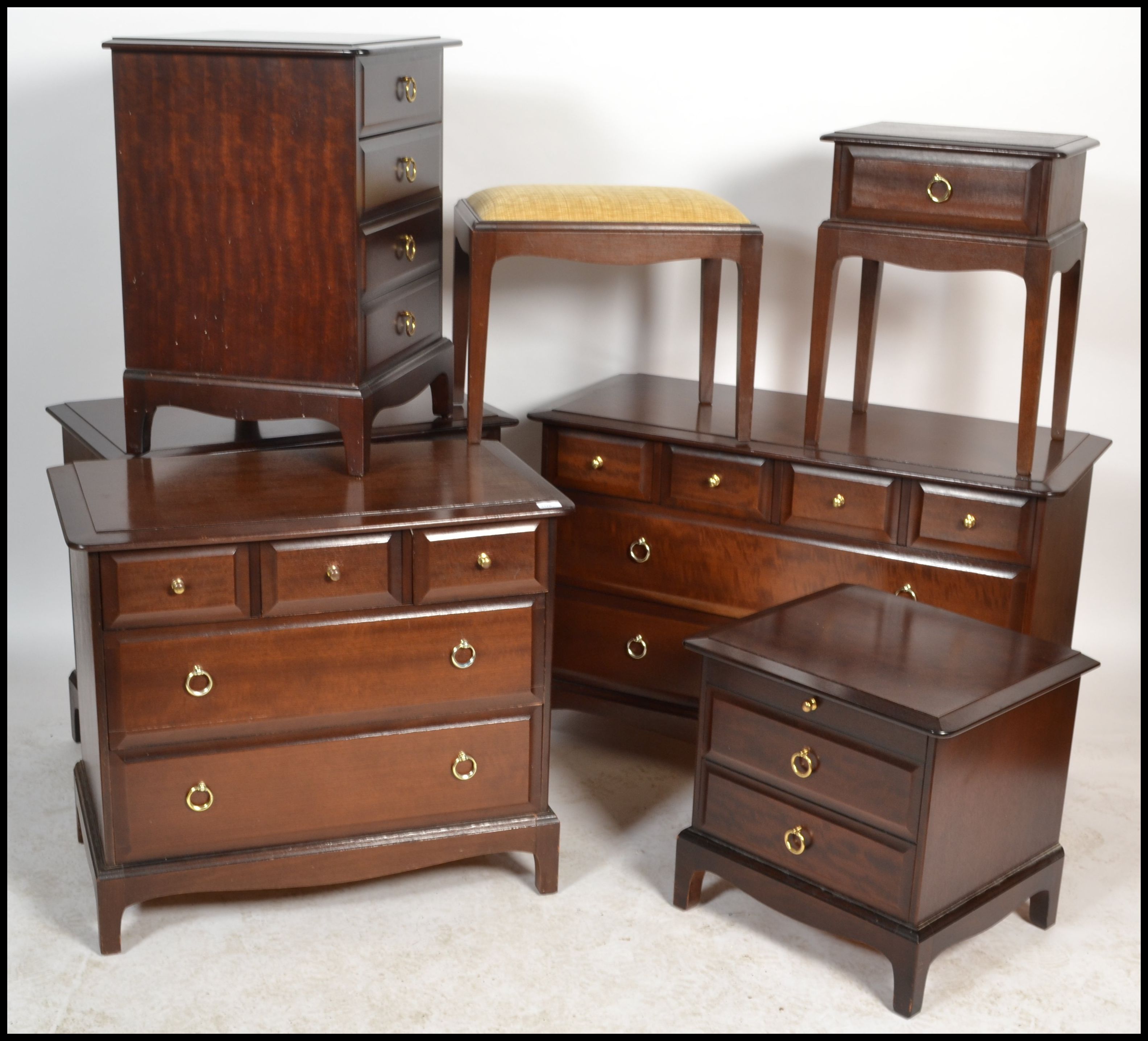 A collection of Stag ' minstrel ' pattern mahogany bedroom furniture to