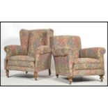 A pair of Victorian Chesterfield armchairs. Matchi