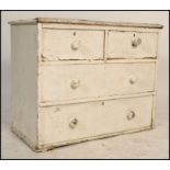 A Victorian 19th century painted  pine two over two cottage chest of drawers, two short drawers over