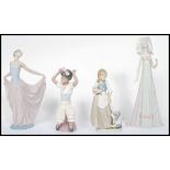 A collection of Lladro (3) to include model No's 5160 girl seated on stool, tall lady in flowing