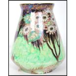 A vintage early 20th century Art Deco Maling ceramic vase in the Daisy pattern. The vase having a