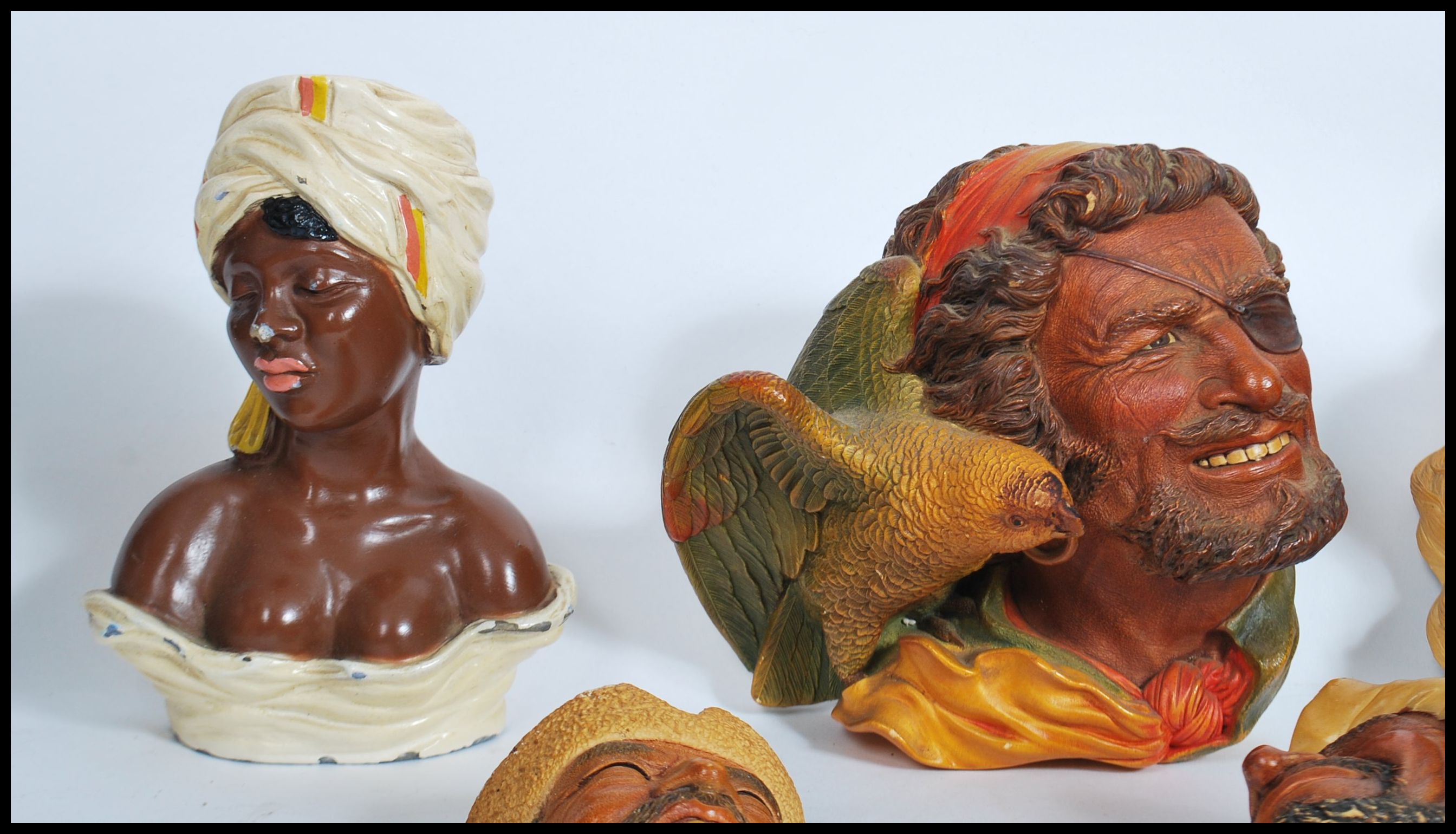 A good collectoin of 20th century Bosson's head plaster figural head wall masks. Each of varying - Image 2 of 6