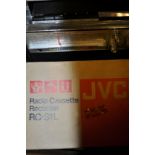 A collection of vintage 20th century radios and cassette recorders to include a boxed JVC RC-S1L,