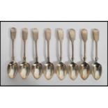 A set of 8 Victorian large silver hallmarked teaspoons by Henry John Lias and Henry John Lias,