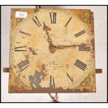 An 18th century long case grandfather clock face and movement by Gregory of Basingstoke having a