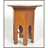 A 19th century Thuya wood believed Syrian / Damascus inlaid small occasional table circa 1900 with