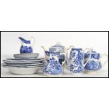 A collection of 19th and 20th century blue and white ceramics to include Masons Ironstone,