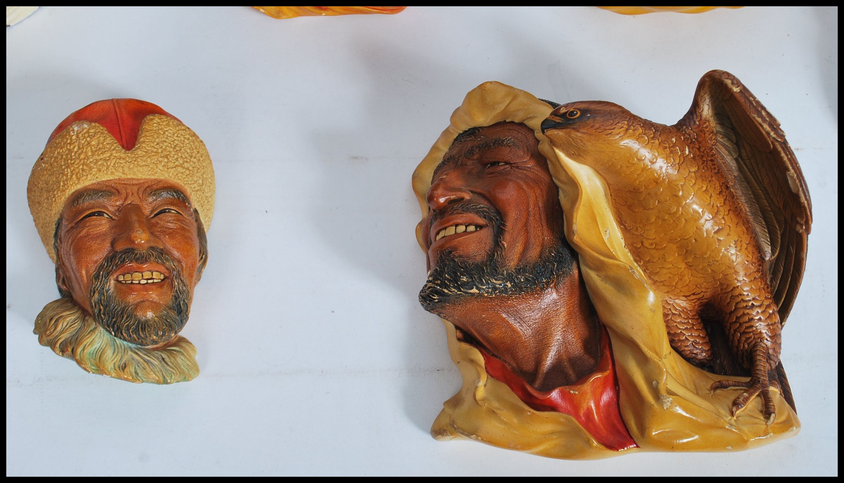 A good collectoin of 20th century Bosson's head plaster figural head wall masks. Each of varying - Image 3 of 6