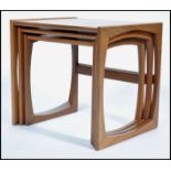 G-Plan - A retro teak wood 1970's graduating nest of tables in the Quadrille pattern. The tables