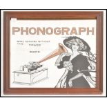 A 20th century vintage advertising point of sale mirror advertising The Edison Phonograph. The