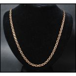 A 9ct gold 375 stamped double curb link necklace chain having a claw clasp. Measures 28 inches
