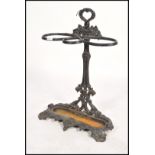 A 19th century Victorian Coalbrookdale cast iron stick stand bearing Victorian date lozenge and Rd