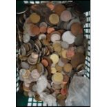 A large collection of 20th century coins collected from around the world, coins from Germany, Spain,