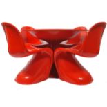 A believed original 1st series Bayder Panton for Verner Panton dining room s-suite in vibrant