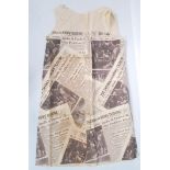 An original 1960's ' Swinging Sixties ' newspaper dress in the manner of Mary Quant. The dress in