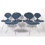 A set of believed original Charles and Ray Eames for Vitra ' Wire ' / ' DKR ' dining chairs. The