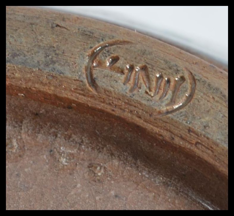 An Oriental Chinese / Japanese stoneware vase having hand painted foliage with character stamp to - Image 5 of 5