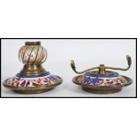 An unusual 19th century Indian / Islamic calligraphy inkwell and knife rest having a painted