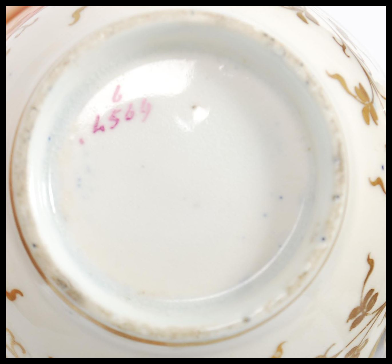 A 19th century Victorian Worcester cup saucer, lidded sugar bowl and creamer milk jug in a - Image 2 of 7