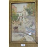 John D Walker, 'The Darro, Granada', a signed, framed watercolour, titled on 'The New Gallery Summer