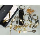 Nine various lady's wrist watches and other items.