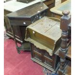 A mahogany hanging medicine cupboard and other items.